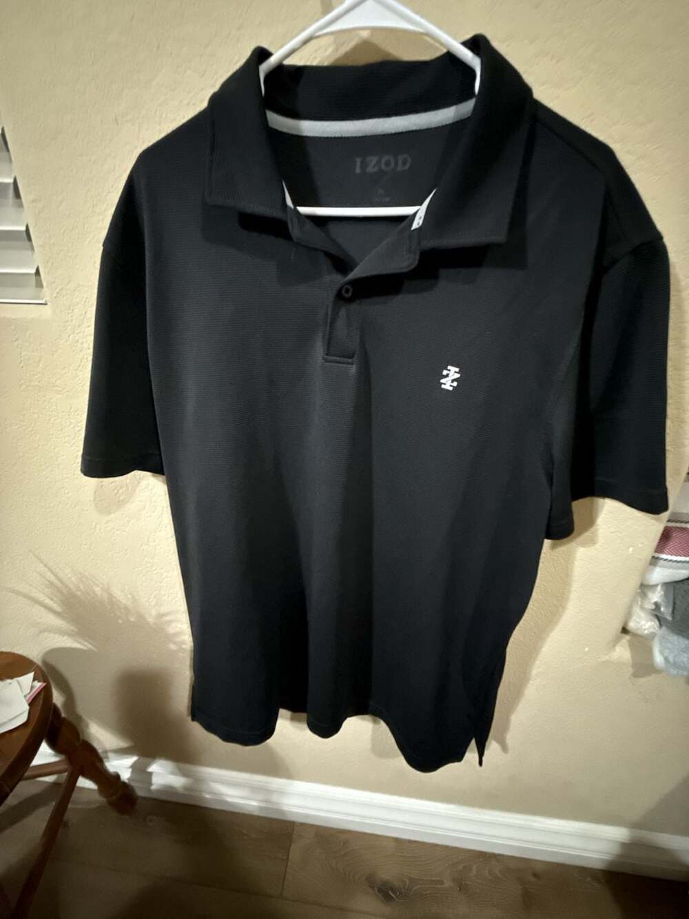 IZOD Performance Polo Shirt Size XL Black Golf Short Sleeve